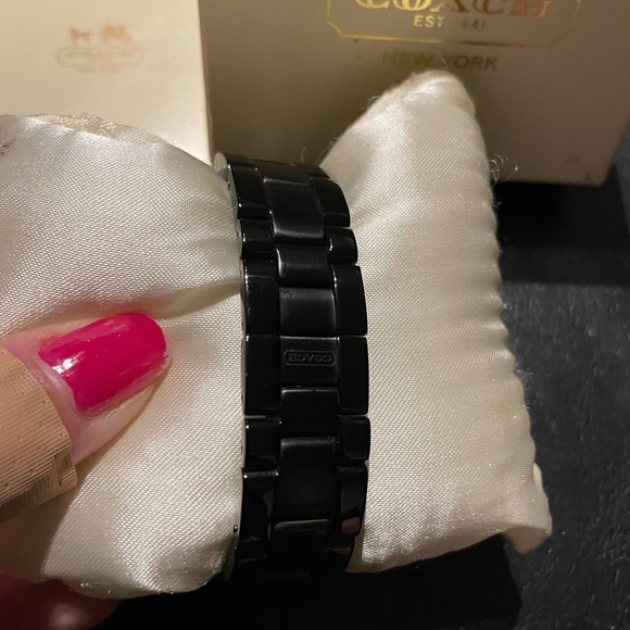 COACH Vintage Rare Black lonic-Stainless Steel Chronograph Watch - Picture 10 of 13